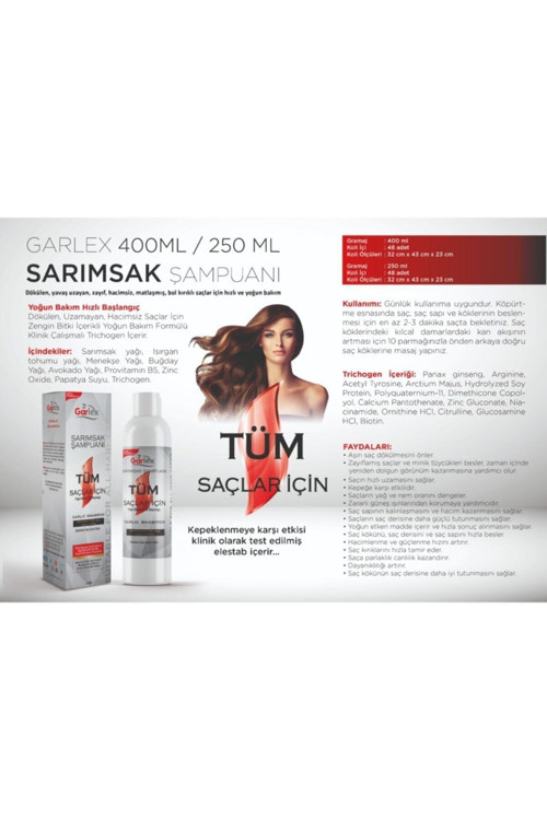 Sarımsak Şampuanı Tüm Saçlar Için 250 Ml