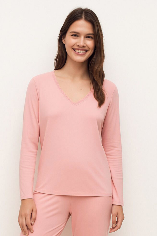 Kadın Silver Pijama Üstü Pembe