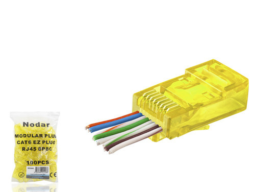 ieg™ Cat6 Ez Rj45 Konnektör - 100 Adet Sari / Ekonomik Poşet Paket ND2408