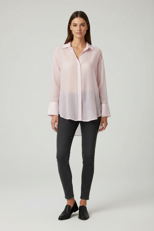 ONLOREGON TEAGAN L/S SHIRT AOP WVN Kadın Mor Gömlek - 15369488