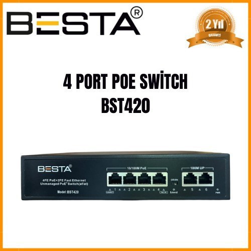 Büro Ev Ofis Cihazları için 4PORT Poe Teknik Switch