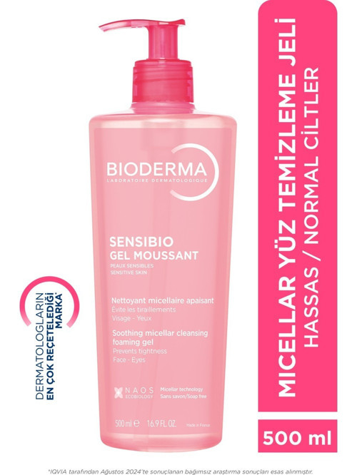 Sensibio Foaming Gel Hassas ve Normal Ciltler Durulanan Micellar Yüz Temizleme Jeli 500 ml