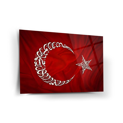 Hat Sanatı Türk Bayrağı Cam Tablo – ATA319