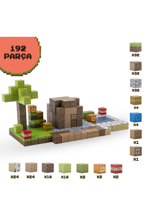 Creative World Manyetik Yapı Blokları Seti 192 Parça / Zekâ Geliştirici Bloklar Seti -Jm807