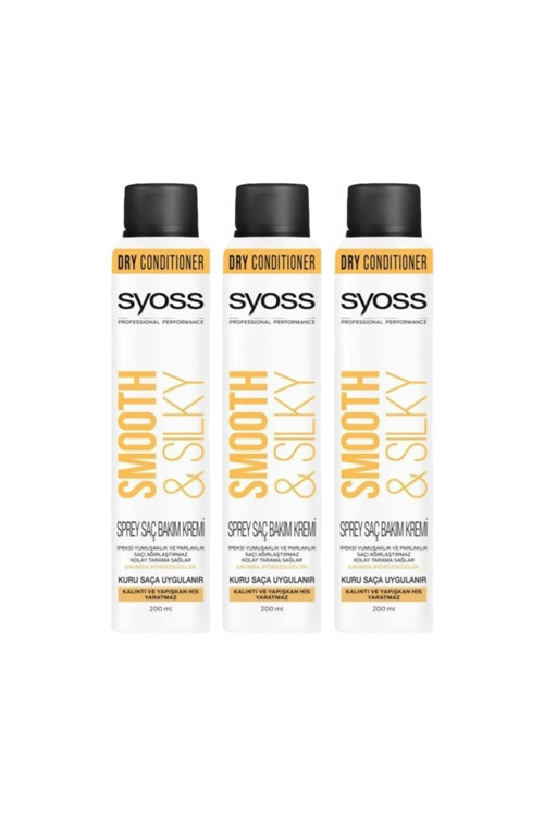 Smooth & Sılky Sprey Saç Bakım Kremi 200Ml 3Lü Set
