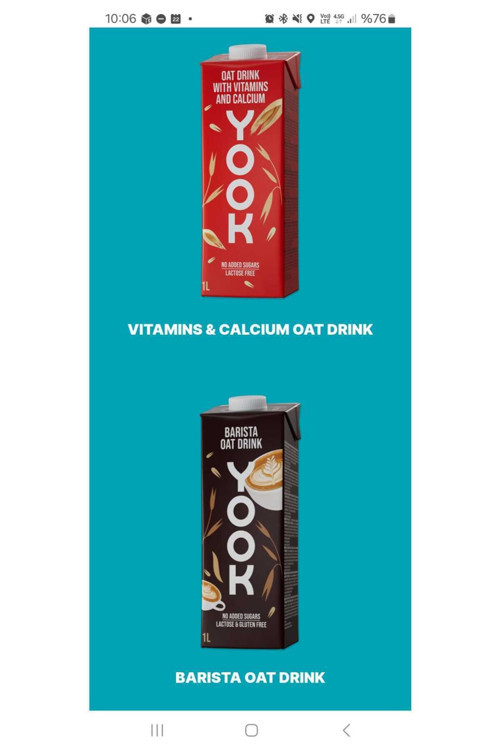 Yulaf İçeceği Vitaminli 3X1L Yulaf İçeceği Barista 3X1L