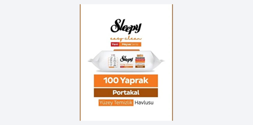 ŞeyliŞeyler - Sleepy Portakal Yüzey Temizlik Havlusu 100 Yaprak 1 Paket