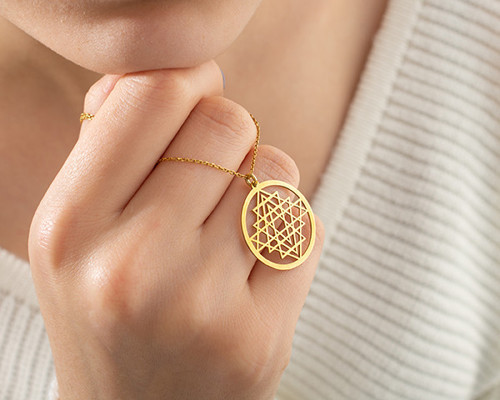 Sri Yantra Kolye – Enerji ve Dengeyi Yansıtan Gümüş Tasarım