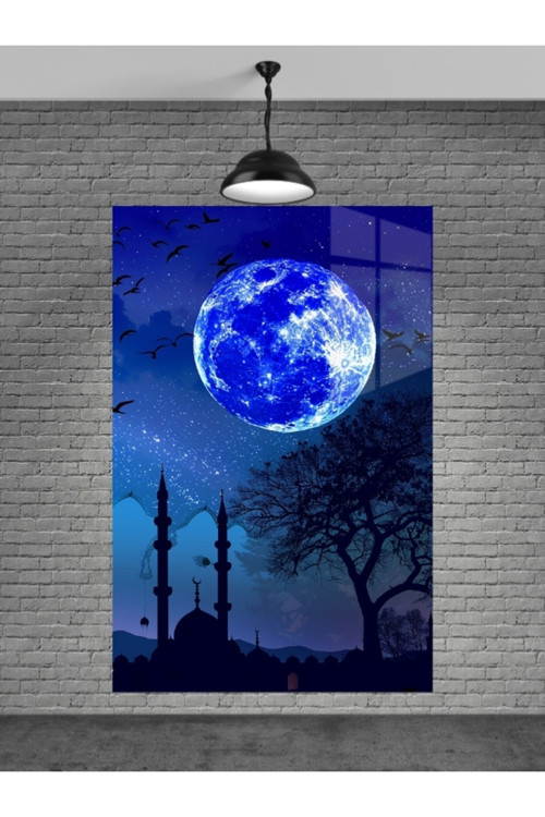 Camii Ve Dolunay Cam Tablo Ev Dekorasyon,balkon Dekorasyonu,dekoratif,duvar Tablo,mutfak Tablo
