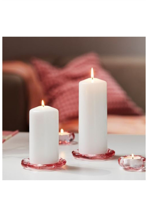 2'li paket BLADFAGEL tealight 11 cm Pembe çiçek model mum tabağı BS Dijital Mağazacılık