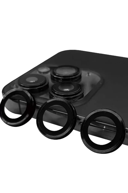 Newface İphone 15 Pro Max Raze Metal Kamera Lens - Siyah