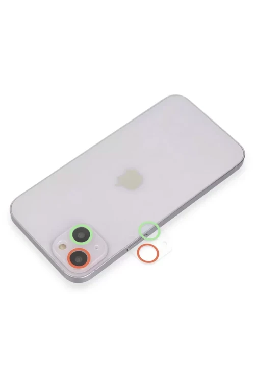 Newface İphone 13 Renkli Kamera Lens Koruma Cam - Yeşil-pembe
