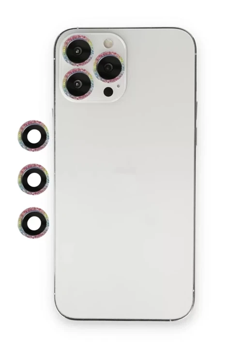 Newface İphone 12 Pro Shine Kamera Lens - Rainbow