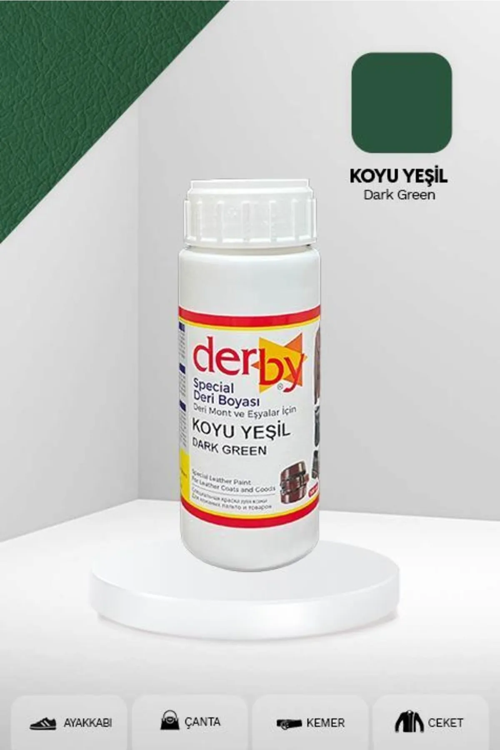 Special Koyu Yeşil Deri Boyası 100 ml / Mont Eşya Çanta Kemer Cüzdan Ayakkabı Deri Boyası