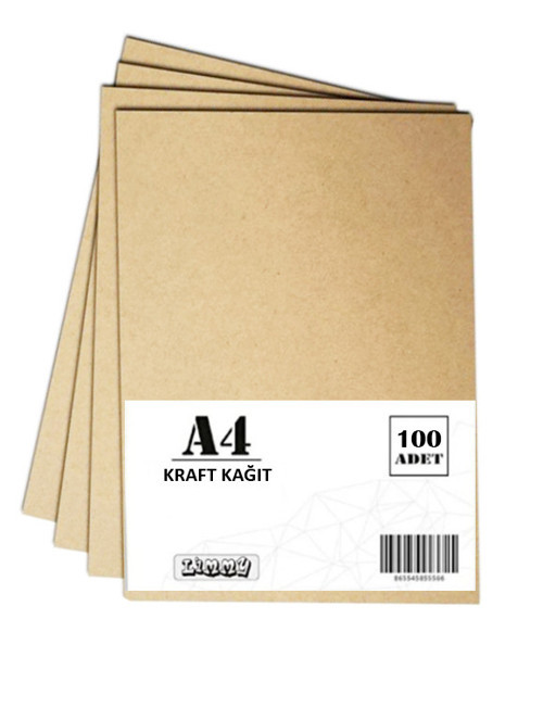 A4 Kraft Kağıdı Kraft Fotokopi Kağıdı Saman Kağıdı- 100 Adet