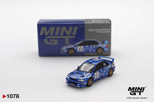 MINI GT 1:64 Subaru Impreza WRX WRC 1999 Acropolis Rally 23 Diecast Model Araba MGT01078