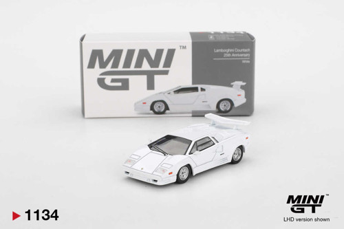 MINI GT Lamborghini Countach 25th Anniversary Beyaz 1:64 Ölçek Diecast Model Araba