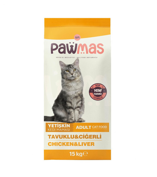 Tavuklu Ciğerli Yetişkin Kedi Maması 15kg