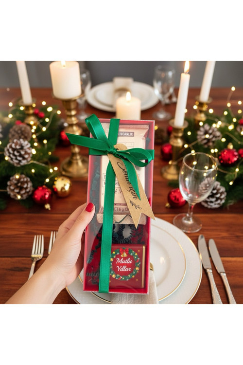 Yeni Yıl Hediyelik Çikolata Kahve Kutulu Set 1 Paket