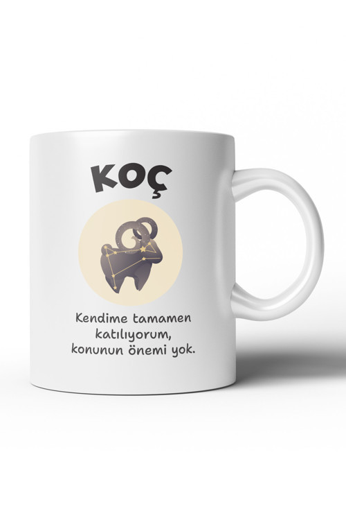 Koç Burcu Yazılı, Sözlü, Özel Kupa Bardak