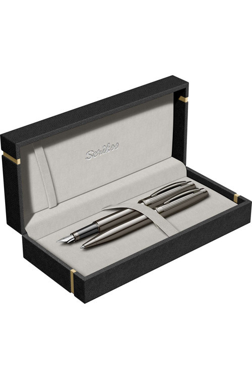 WizDesign 39 DOLMAKALEM + TÜKENMEZKALEM SET TİTANYUM (ÖMÜR BOYU GARANTİLİ-LÜKS KUTULU-KİŞİYE ÖZEL)