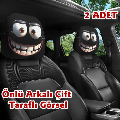 Dişlek Çift Taraflı Dekoratif Oto Başlık Kılıfı/Maske 2'li