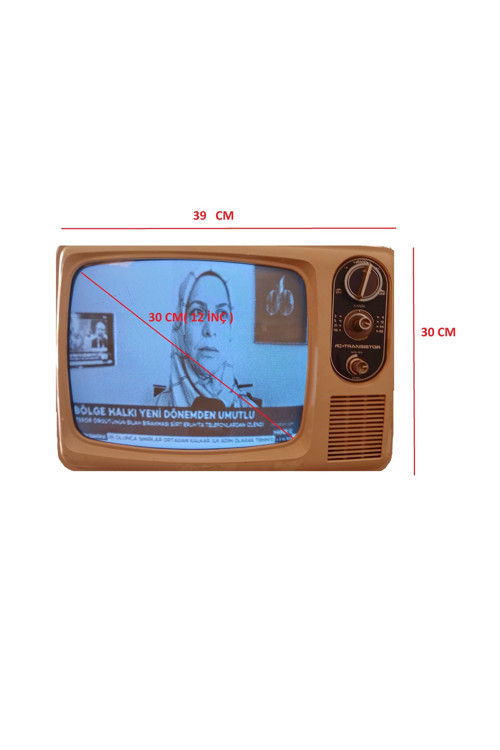 Antika 1960-1970 Dönemi 12 İnç Ekran Çalışır Durumda Siyah-Beyaz Televizyon