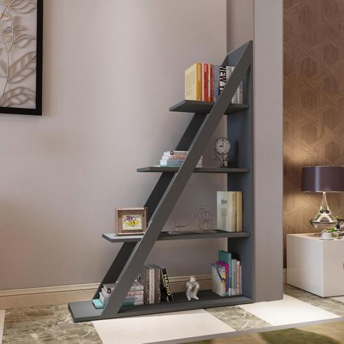 Arven 4 Raflı Modern Kitaplık, Antrasit - Arven