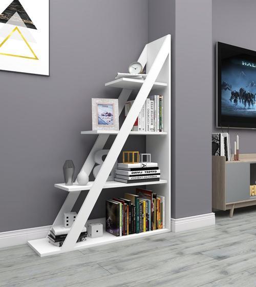 Arven 4 Raflı Modern Kitaplık, Beyaz- Arven