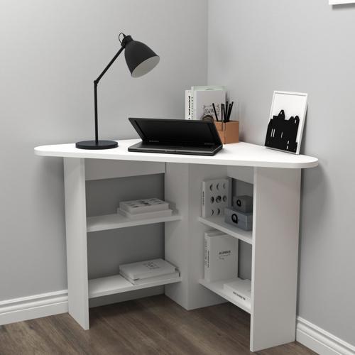 Corner Köşe Çalışma Masası Bilgisayar Masası Yer Kaplamaz Ofis Masası, Beyaz - Corner
