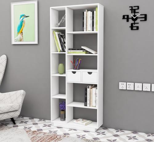 Luma 10 Bölmeli 2 Dolaplı Modern Kitaplık Beyaz - Luma