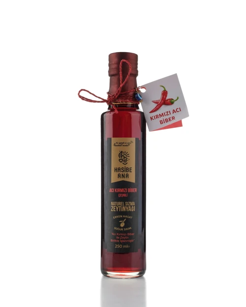 Körfez Acılısı | Acı Kırmızı Biber Çeşnili Sızma Zeytinyağı - 250 ml