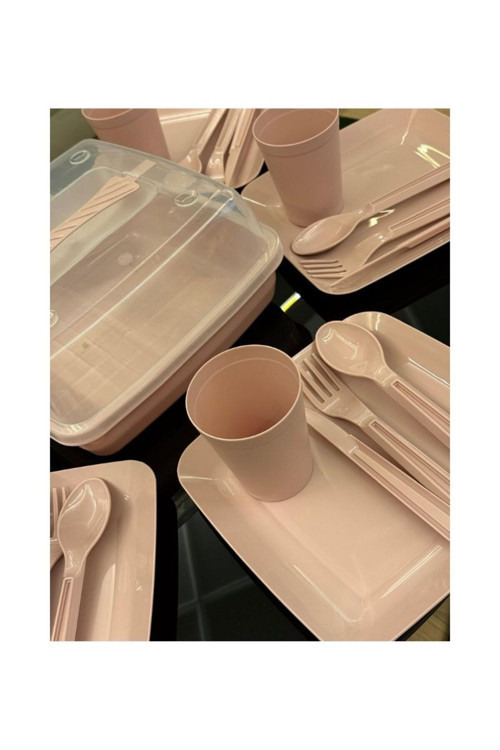 Lüx Piknik Sepeti 6 Kişilik Piknik Kamp Seti 32 Parça Mp-4010