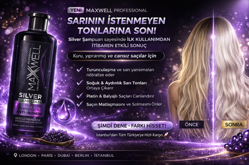 Silver Şampuan 500 ml - Turunculaşma Karşıtı, Tuzsuz & Parabensiz Özel Formül - Gri, Sarı ve Platin Saçlar İçin Nemlendirici Mor Şampuan