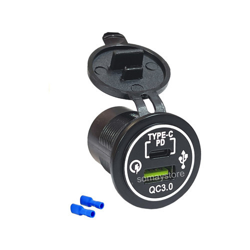 Pano Tipi USB 3.0 + Type-C Soket 12-24V - TYPE-C 30W - USB 18WIC-266C-5