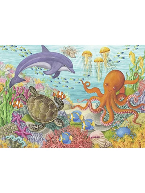 35 Parça Okyanus Canlıları Puzzle - Eğlenceli ve Dayanıklı
