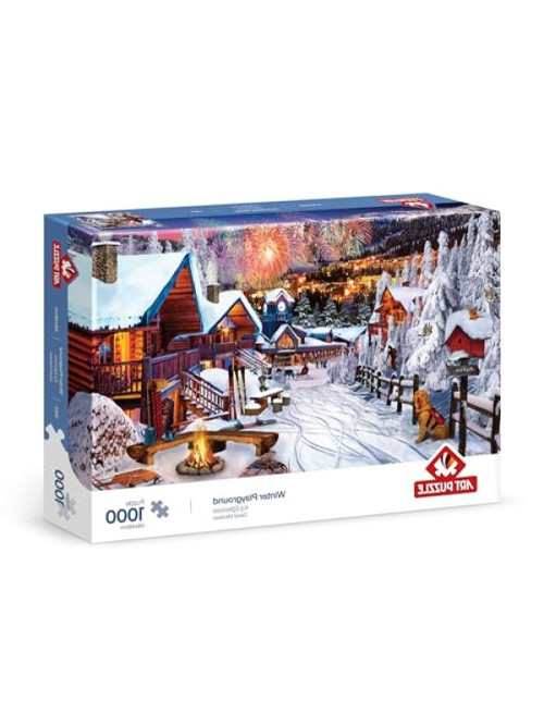 1000 Parça Kış Eğlencesi Temalı Puzzle - Yüksek Kalite ve Dayanıklılık