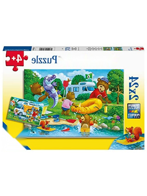 2x24 Parçalı Ayı Ailesi Kampta Puzzle - Eğlenceli Zeka Oyunu