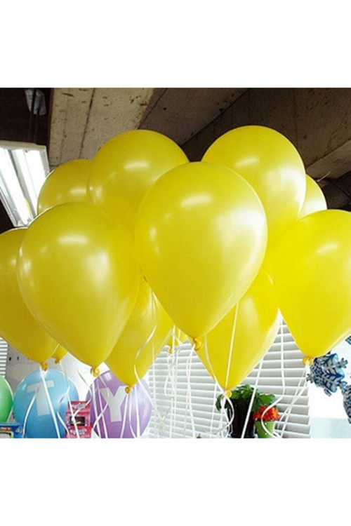 Sarı Metalik Balon 15 Adet