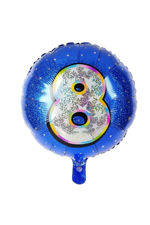 Folyo Yuvarlak Rakam Balon Mavi 8