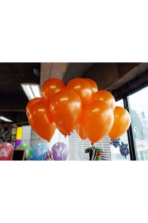 Turuncu Metalik Balon 15 Adet