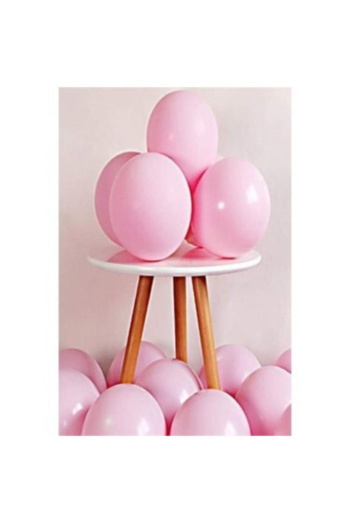 Pembe Makaron Pastel Balon 10 Adet