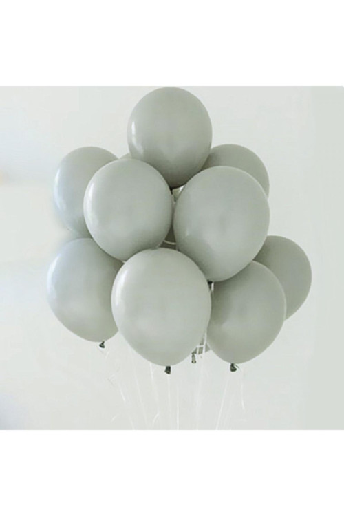 Gri Pastel Balon 10 Adet