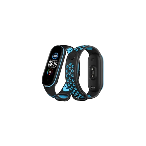 Xiaomi Mi Band 6 Spor Delikli Kordon (Saat Değildir) - Siyah-Mavi