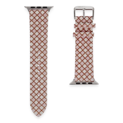 Apple Watch 38Mm Karo Motif Kordon (Saat Değildir) - Pembe