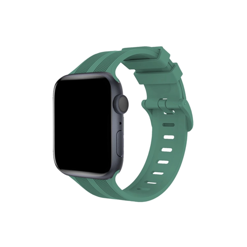 Apple Watch 38Mm Kr408 Çizgili Silikon Kordon (Saat Değildir) - Yeşil
