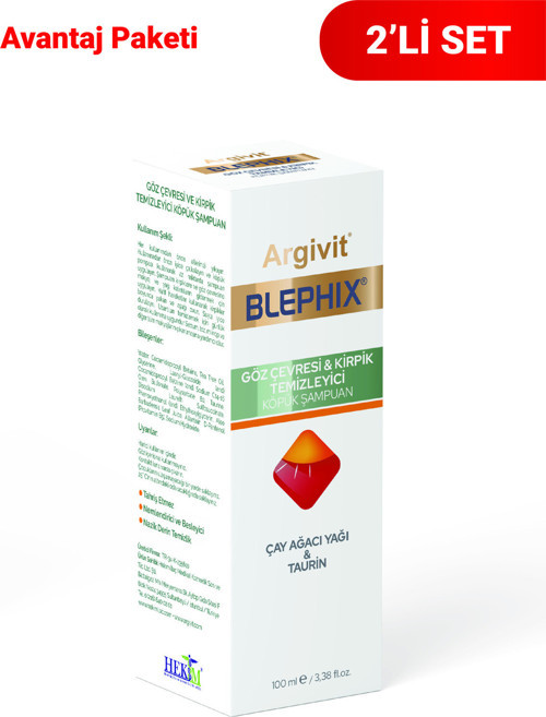 Blephix 2'li Paket - Tea Tree Oil Ve Taurin Içeren Göz Çevresi Ve Kirpik Temizleyici Şampuan 50 ml