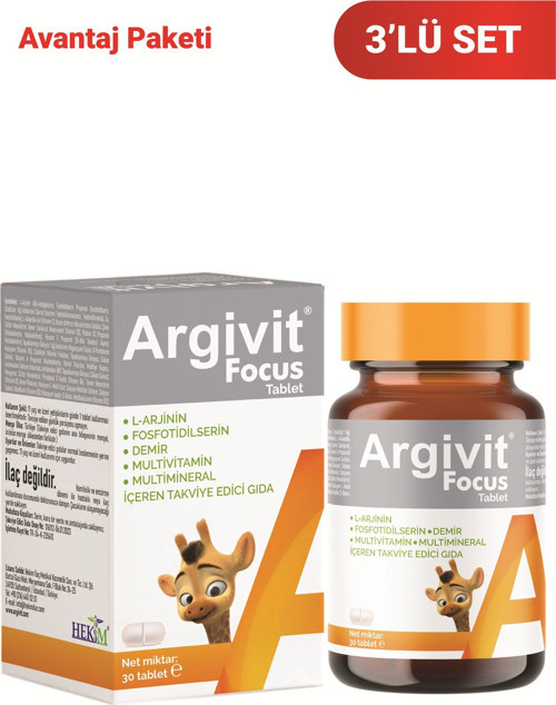 Focus 3'lü Paket Fosfatidilserin, L-Arjinin, Multivitamin ve Multimineral Tablet 30 Adet