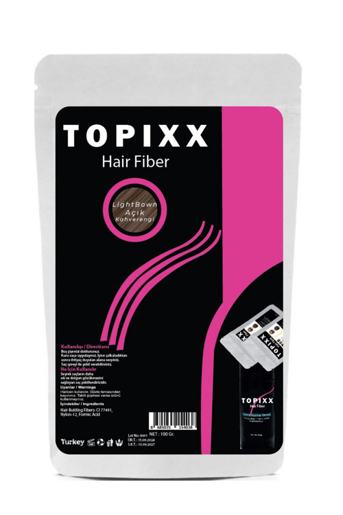 100 Gr. Açık Kahve/Light Brown Saç Dolgunlaştırıcı Topik Toz Fiber A Kalite