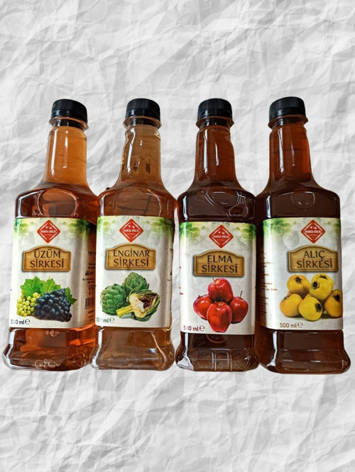 Doğal Sirke 500 ml 4'Lü Set (Üzüm-Engrinar-Elma-Alıç)